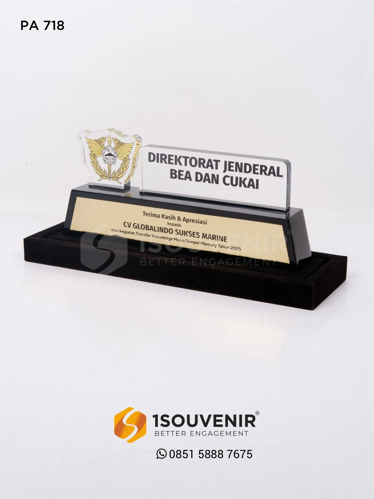 Plakat Akrilik Direktorat Jendral Bea dan Cukai untuk CV Globalindo Sukses Marine 1 PA718 Plakat Akrilik Direktorat Jendral Bea