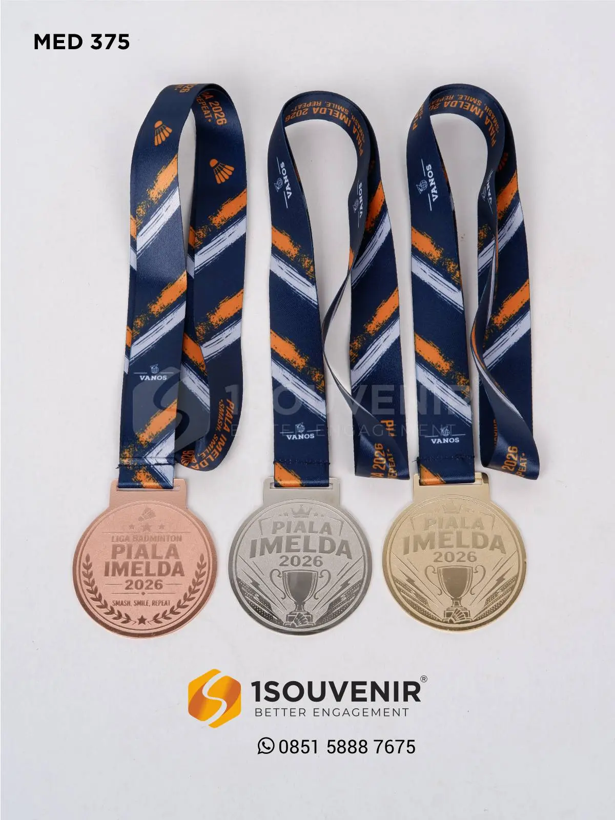 Medali Logam Liga Badminton Piala Imelda 2026 1 MED375 Medali Logam Piala Imelda